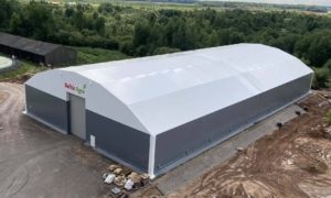 Finest-Hall Factory OÜ toodetud ja paigaldatud PVC hall mõõtudega 40x80m, kõrgusega 7m Baltic Agro UAB-le Leedus.