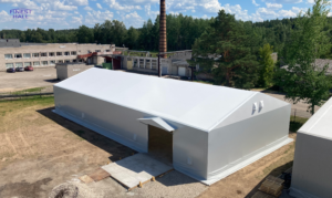 Finest-Hall Factory OÜ toodetud ja paigaldatud PVC hall mõõtudega 15x32m, kõrgusega 4,2 meetrit Valio Eesti OÜ-le.