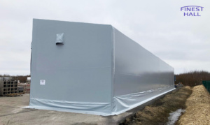 Finest-Hall Factory OÜ toodetud ja paigaldatud varikatus mõõtudega 6x35m, kõrgusega 6 meetrit Benders Baltic Nord OÜ-le.
