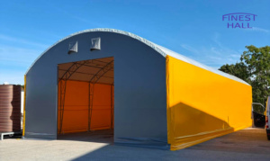 Finest-Hall Factory OÜ toodetud ja paigaldatud PVC hall mõõtudega 10x21m, kõrgusega 4 meetrit Eesti Kalatootjate Keskühistu-le.