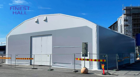 Finest-Hall Factory OÜ toodetud ja paigaldatud PVC hall mõõtudega 20x24m, kõrgusega 5,6 meetrit Kesko Oyj-le.