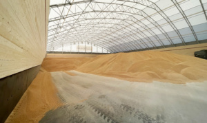 Finest-Hall Factory OÜ toodetud ja paigaldatud PVC hall mõõtudega 40x100m, kõrgusega 7 meetrit Scandagra UAB-le